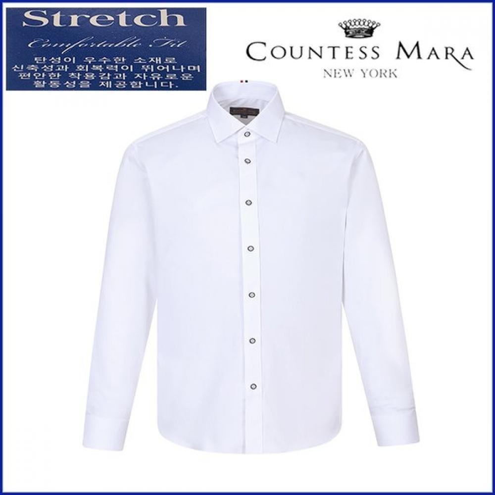 Countess Mara Slim Fit White Stretch Long Sleeve Shirt Cdh3b53014a0 01/105
