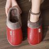 Solid Color Home Warm Slippers, Soft Sole Platform Closed Toe Fluffy Shoes, Non-slip Bedroom Plush Shoes