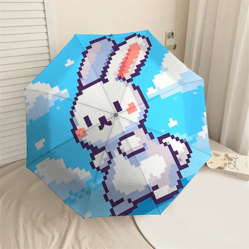 

Adorable Pixel Art Rabbit Umbrella: Perfect for Outdoor Adventures, Auto-Opening & Closing, Lightweight and Durable, Ideal Travel Accessory 002