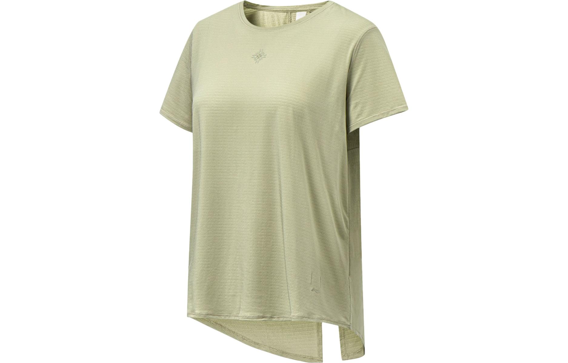 Li Ning Fitness Series T Shirts Women s Elm Branch Green Crew Neck Moderate Straight Fit ATST226-3 L