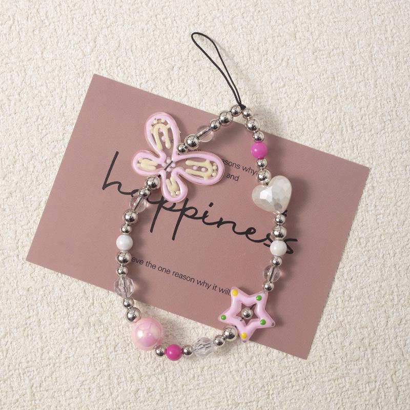 Pinke Schleife Dopamin Handyband: Anti-Verlust Galvanisierte Kette Handgelenkschlaufe