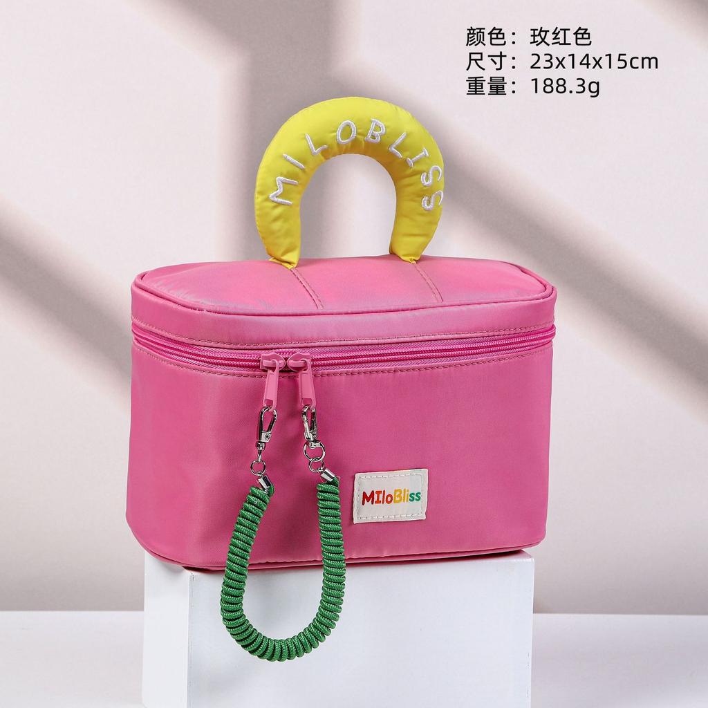 Cosmetic bag Large capacity cute contrasting color portable waterproof toilet bag Women's skin care product storage bag