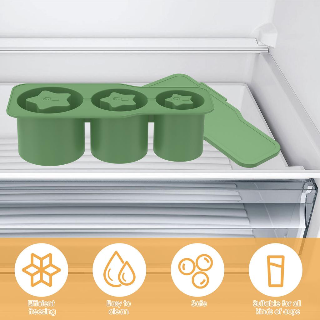 2 Pcs Tumbler Ice Mold Silicone Ice Cube Tray with Lid for Tumbler Cup Safe Freezer Ice Molds Easy Release Ice Cube Molds