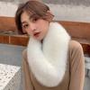 Solid Color Wide Warm Clip Buckle Scarf Women Winter Faux Fur Scarf Neck