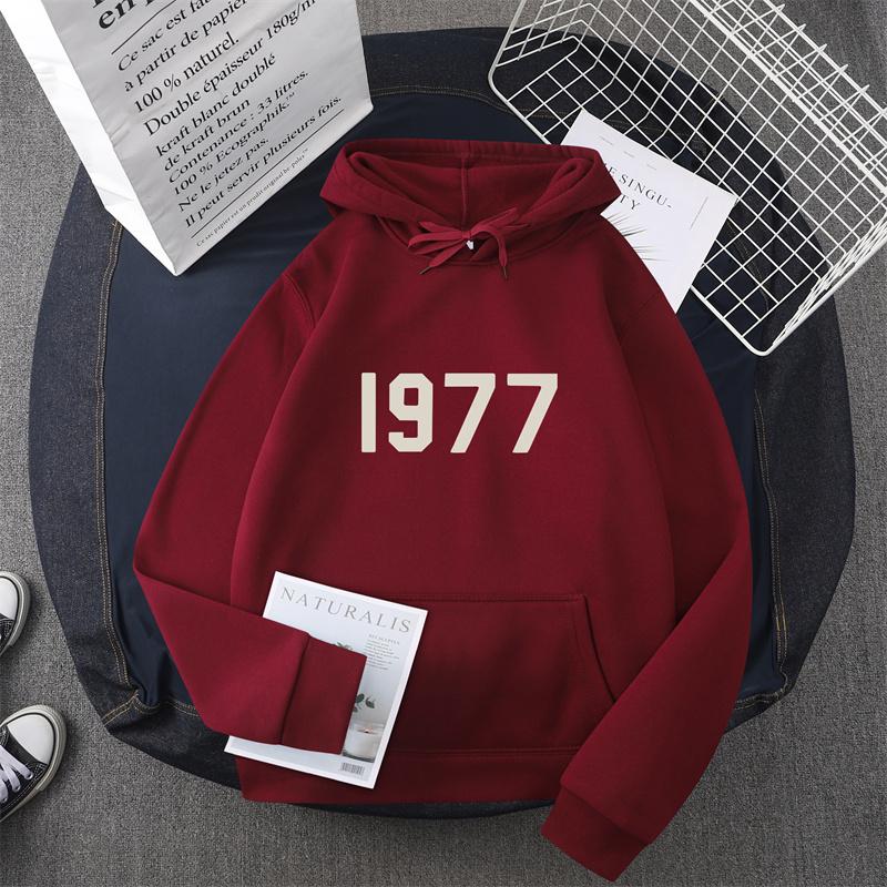 1977 New Men's and Women's Warm Fashion Hoodie Hip Hop Street Brand High Quality Hot Selling Men's and Women's Sports Hoodie