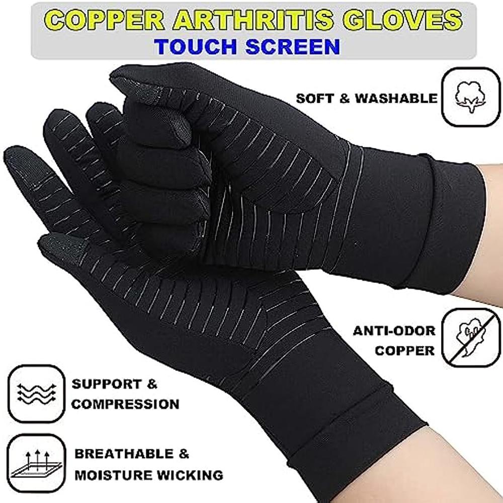 Touchscreen Full Finger Copper Arthritis Compression Gloves.Relief Hand Pain,Carpal Tunnel,Rheumatoid,Inflammation,Tendonitis