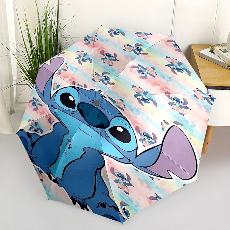 

Stitch, Pastel Themed Automatic Opening and Closing Umbrella, Brightly Colored 8-rib Portable Umbrella, Suitable for Men and Women, A Perfect Gift for