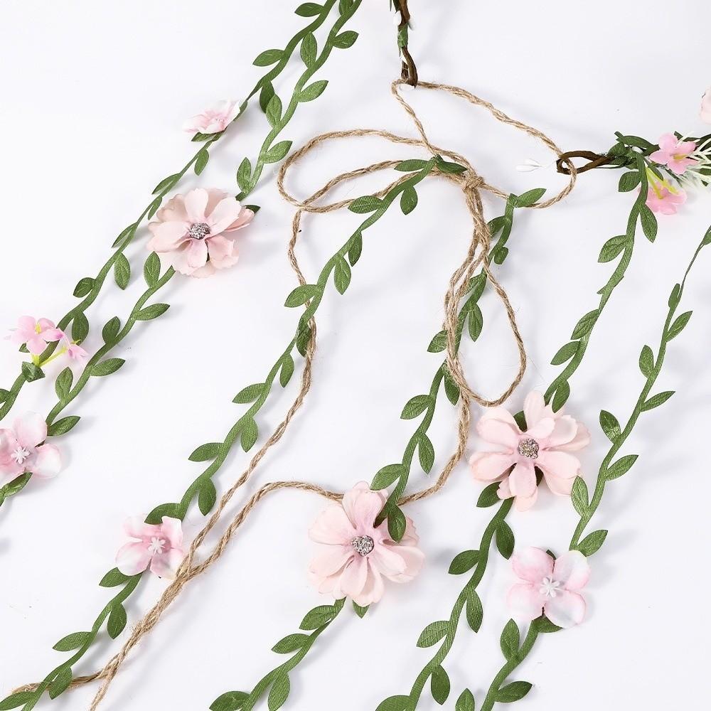White Floral Garland Simulation Flower Bridal Crown Hair Accessories Flower Headband  Girls