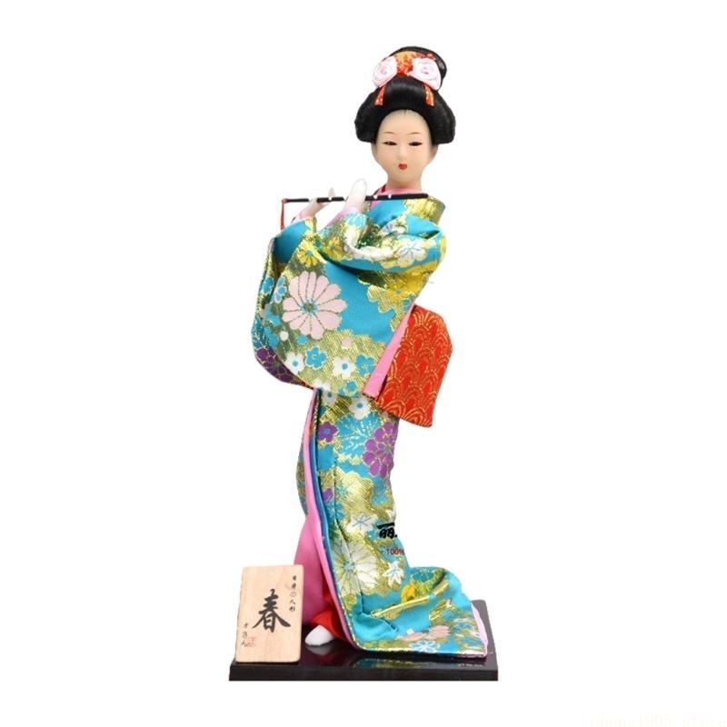 QX2E 30cm Handgefertigte Japanische Geisha Kimono Puppen Figurinen Präsentieren Traditionelle Kultur für Heimdekoration Sammler