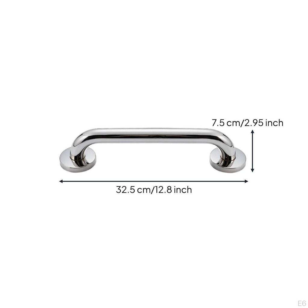 Stainless Steel Washroom Grab Bar | Smooth Polished Finish, with Screws, for Shower 23CM