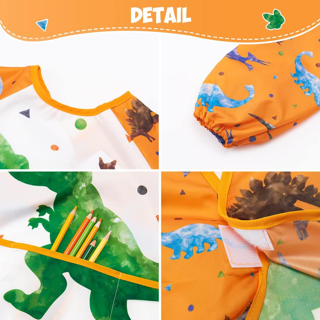 Art Smock For Kids Aprons For Boys And Girls Waterproof Toddler Art Smock Painting For Children With Long Sleeve And 3 Pockets