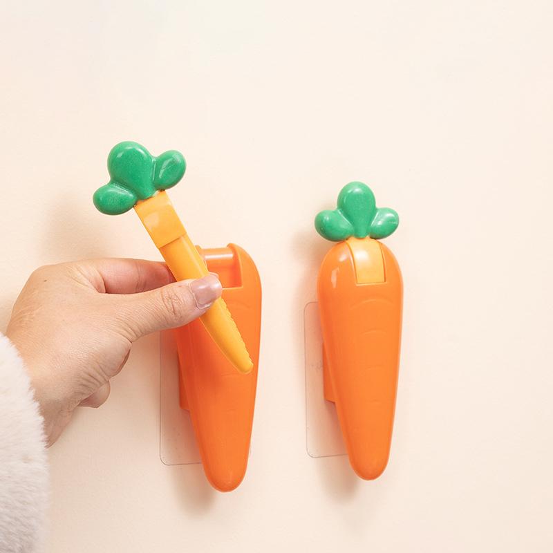 Cute Carrot Shape 2-In-1 Garbage Clip Dust Stain Removal Shovel Kitchen Sink Cleaning Tools Bathroom Hair Catchers Clips