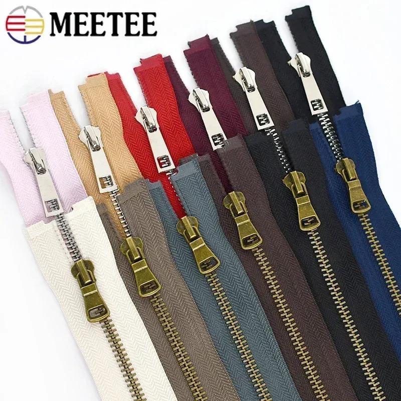 2Pcs 5# Sewing Metal Zippers 40/50/60/70/80cm Open-End Zipper Jacket Coat Auto Lock Zip Repair Kit DIY Bag Garment Accessories