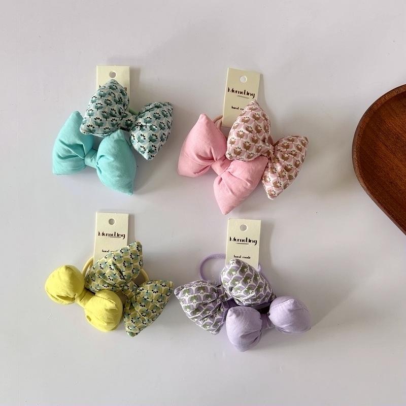New Korean-style Girls' Hair Bow Stuffed with Cotton  Butterfly Knot Hair Tie  Girls' Sweet Ponytail Hair Band  Baby AB Style Hair Accessory