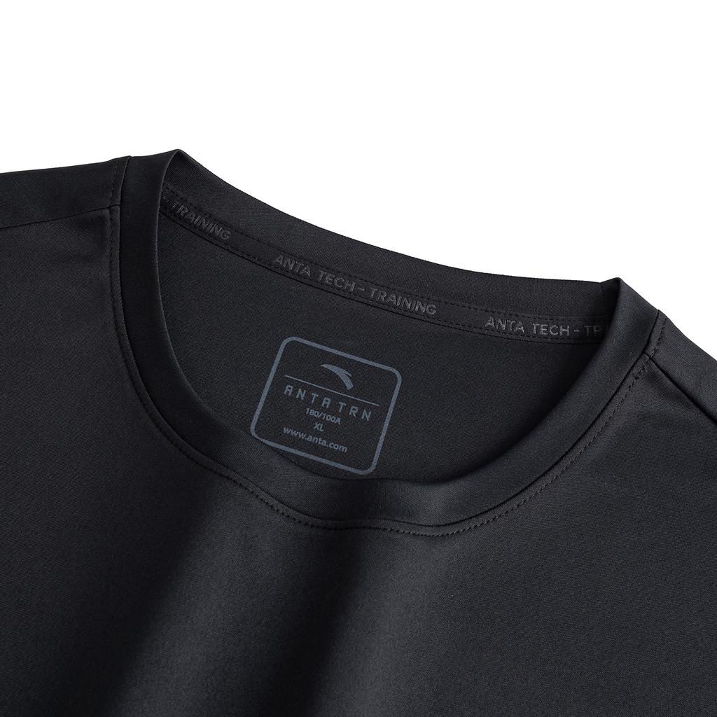 Anta Training Series Short Sleeve Knitted Shirt Summer 2026 T-Shirt Men Tops Basic-Black 952627136-5