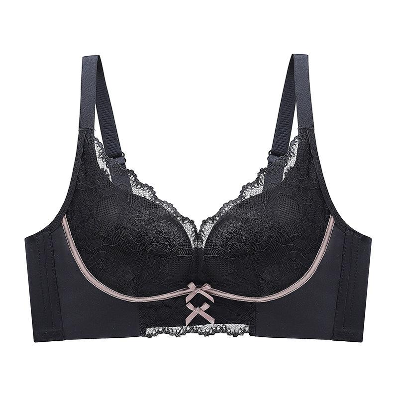 New Splicing Collision Underwear Women Gathered Bra Without Steel Ring To Collect Breasts Bra