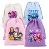 KPop Dämonenjäger Aufbewahrungsbeutel mit Kordelzug Musik Cartoon Party Kekse Süßigkeiten Verpackung Kinder Geschenktüten Druck Baumwolle Schlüsseltasche