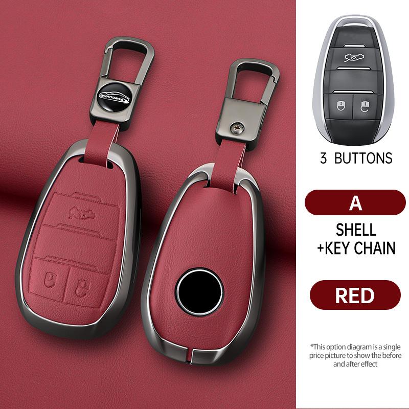 Metal Leather Car Smart Key Case Cover for Alfa Romeo Giulia 2015 +Stelvio 2016+ Spider Etcetera Protector Shell