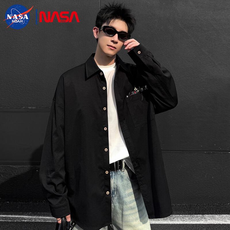 NASA NOAH Embroidered Long Sleeve Shirt Jacket for Men 2XL