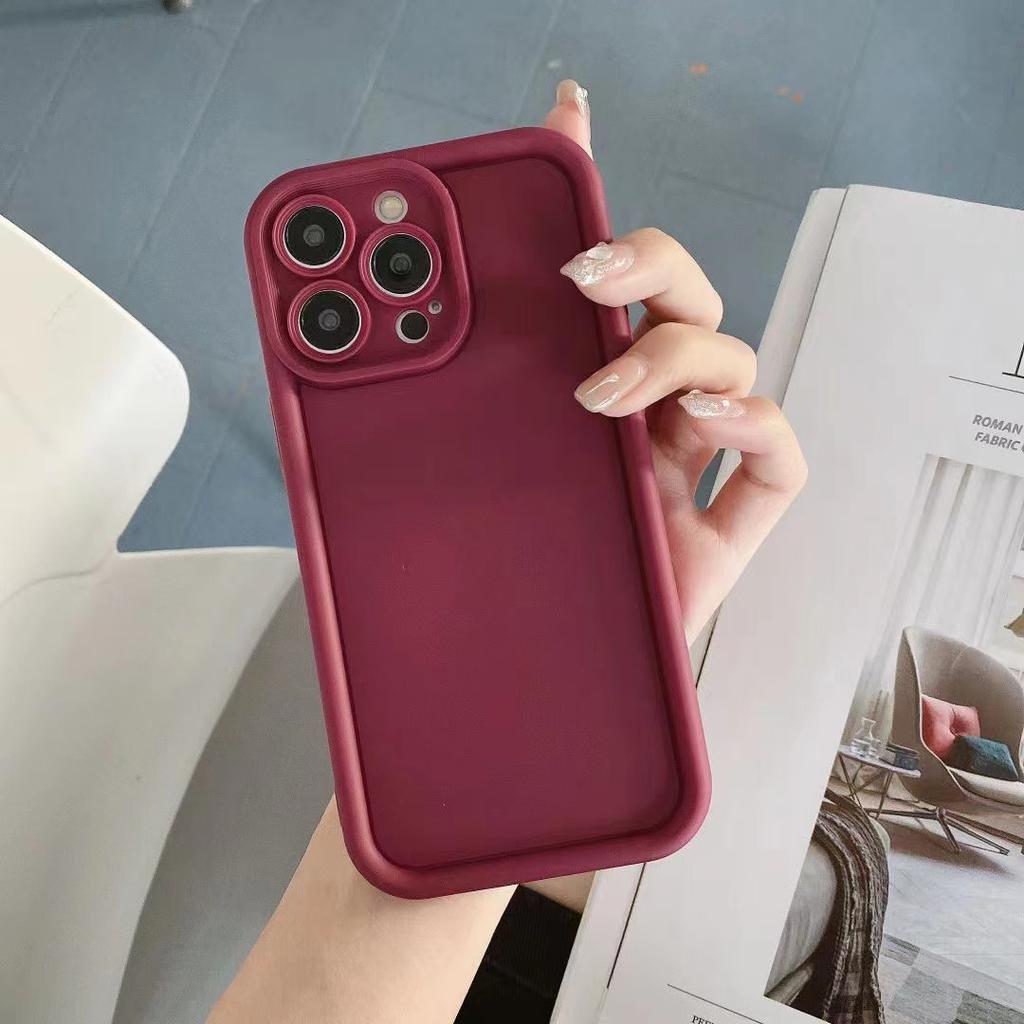 The new model is suitable for Apple 15promax mobile phone case, frame ladder iPhone17 fashion 16 simple solid color, anti-drop.