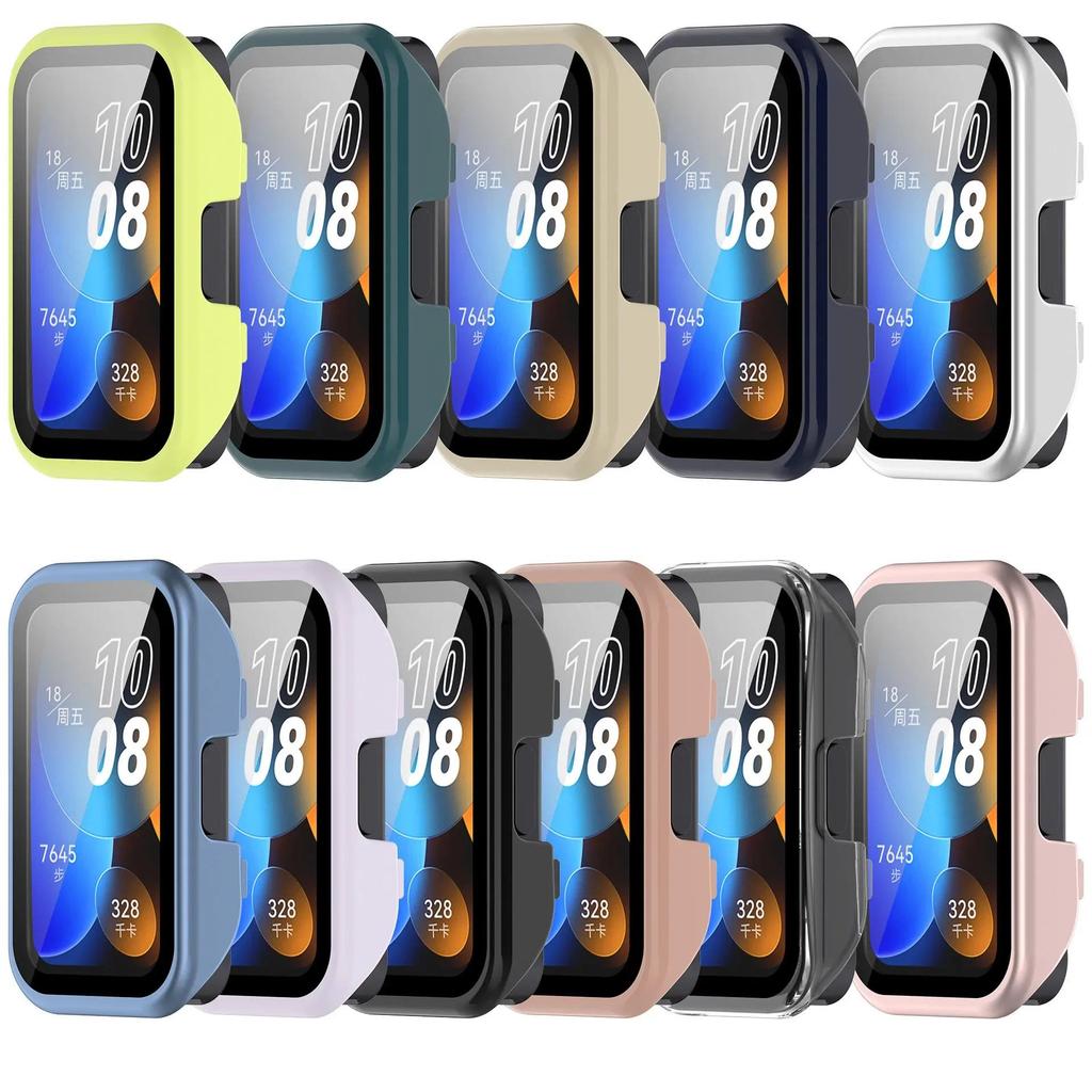 Case+Glass for Huawei Band 10 9 8 Anti-falling HD Screen Tempered Glass Film Protective PC Shell for Huawei Band 9 10 Cover Case