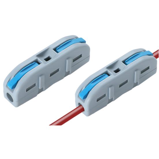 

50 Pcs Lever Wire Connectors 1 in 1 Out Electrical Wire Butt Splice Inline Terminals Mini Quick Connector 50pcs синій