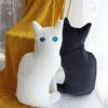 Cartoon Black Cat Throw Pillow Plush Toy Back Cat White Cat Doll Girl Sleeping Soothing Rag Doll