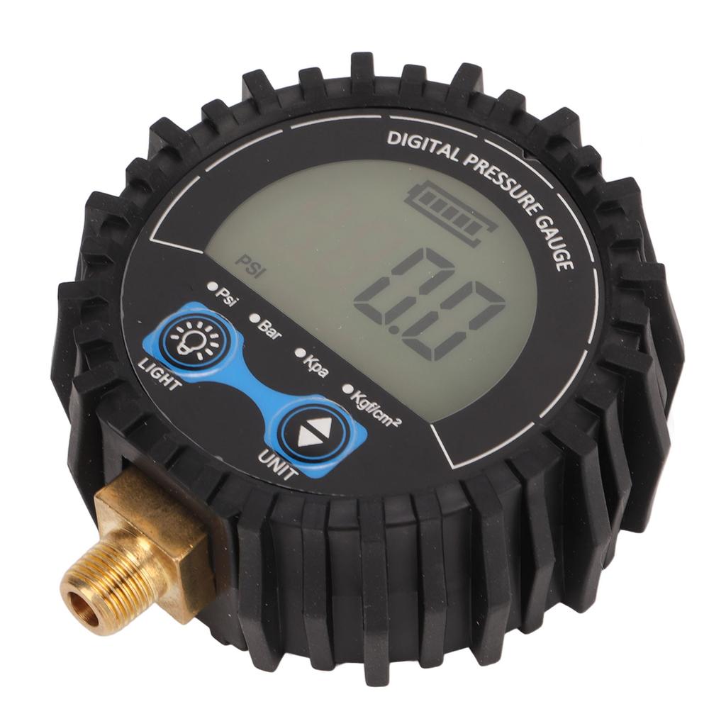 Tire Inflator Digital Pressure Gauge Accurate 4 Units Switchable Low Wear for Cars Trucks Motorcycles Trails SUVs RVs