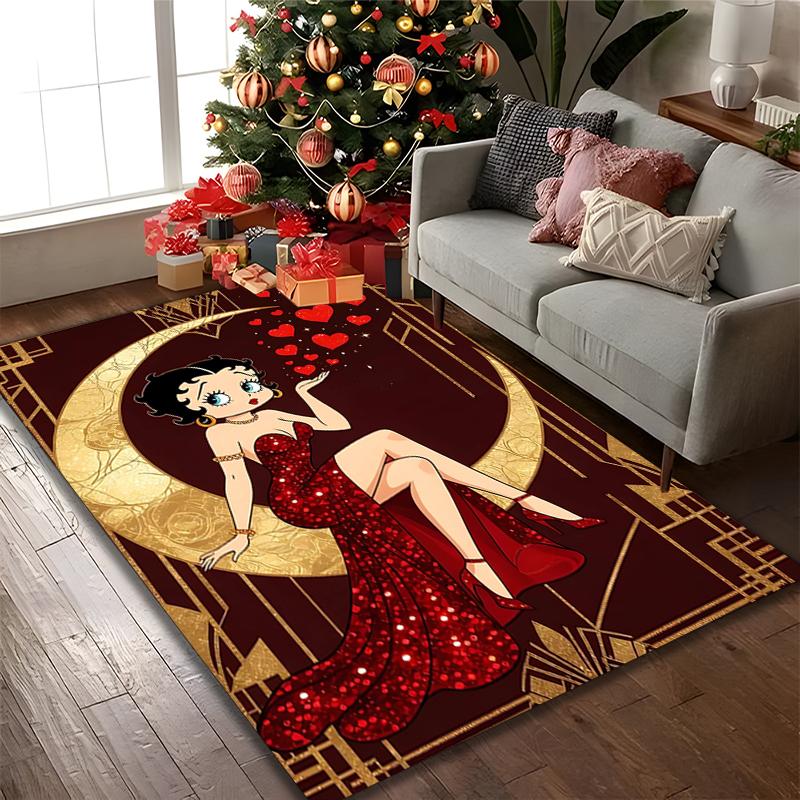 1pc Area Rug Appropriate for Office, Betty Boop Carpet, Versatile Printed Chair Rug, Durable Home Sofa Carpet