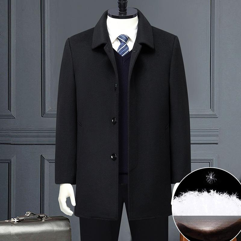 

Кашемировая куртка мужская осенне-зимняя шерстяная куртка со съемным пуховиком, утепленное пальто 205