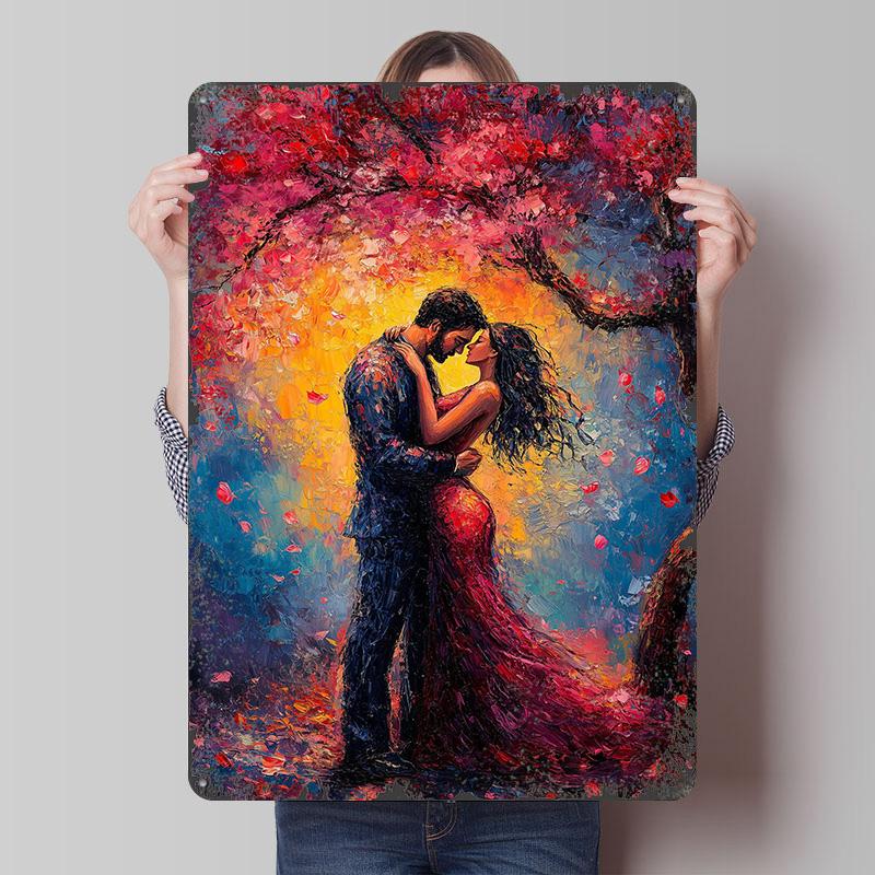 

Romantic Couple Under Tree Poster Customized Wall Art Vintage Metal Signs Retro Tin Plaque for Man Cave Bedroom Decoration Room 7.9x11.8In(20x30cm)