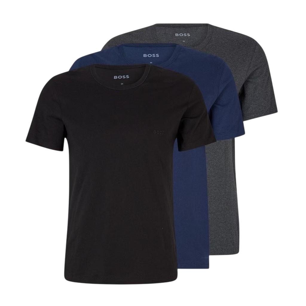 Boss Mens Embroidered Logo Crew Neck T-Shirt (Pack of 3)