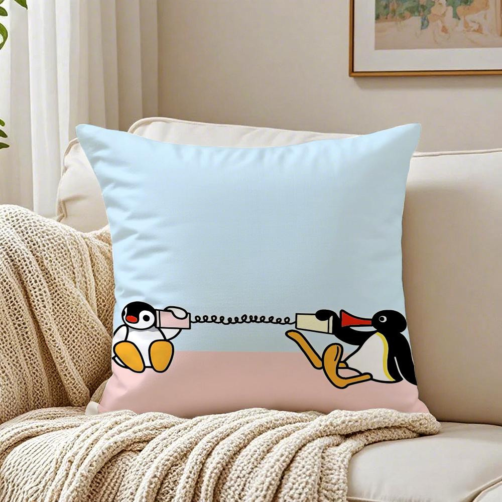 Cute PPinguS Cushion Cover Pillowcase Antidustmite living Room Sofa Decor Cushion Room