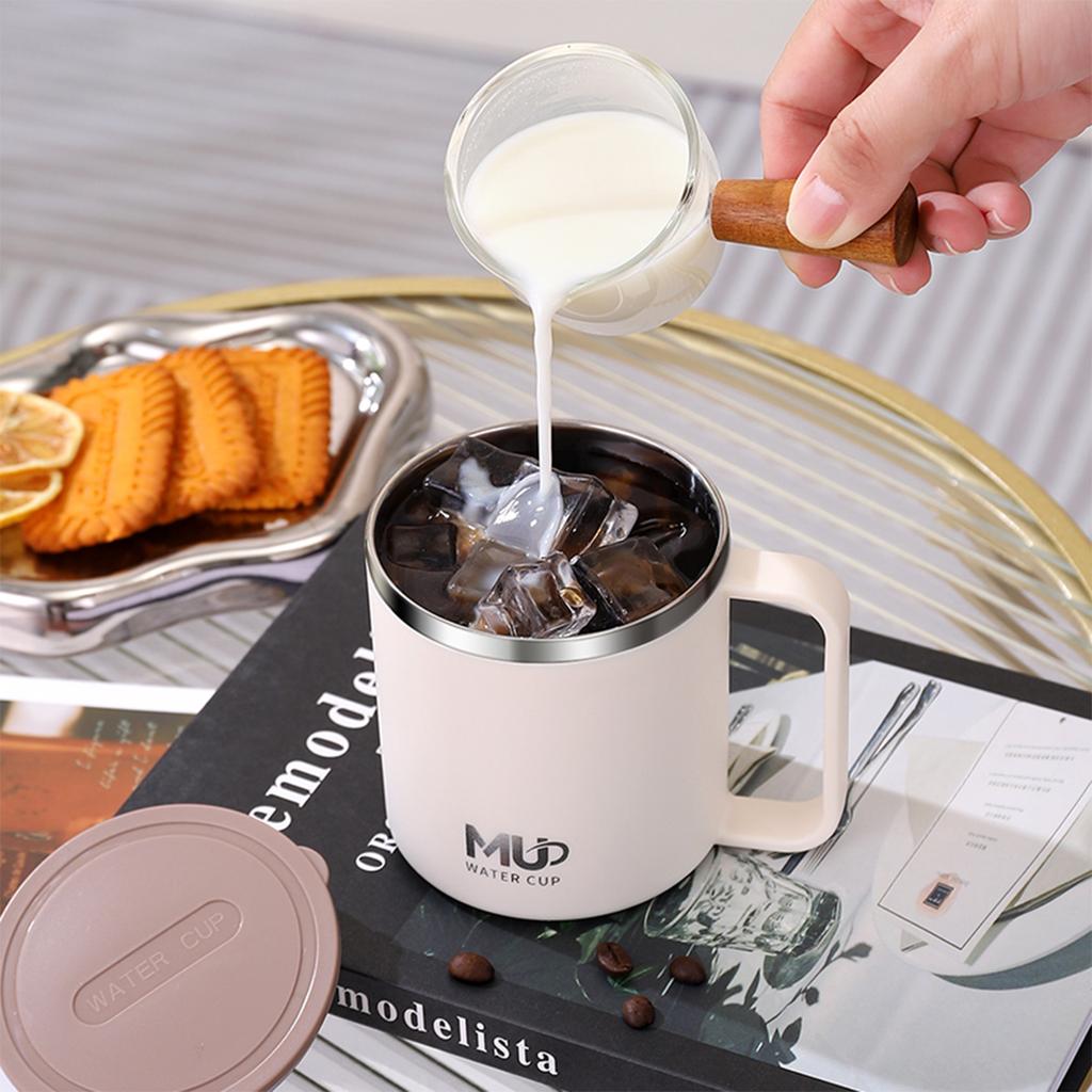 400ML Portable Insulated Mug 304 Stainless Steel Coffee Cup With Handle Cold And Hot Resistant Drinking Cup For Student Adult