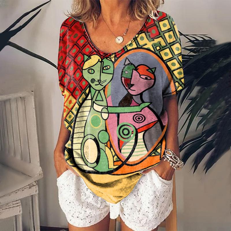 Summer New 3d Printe Women's Clothing Spring/Summer New Style Loose Printed T-shirt