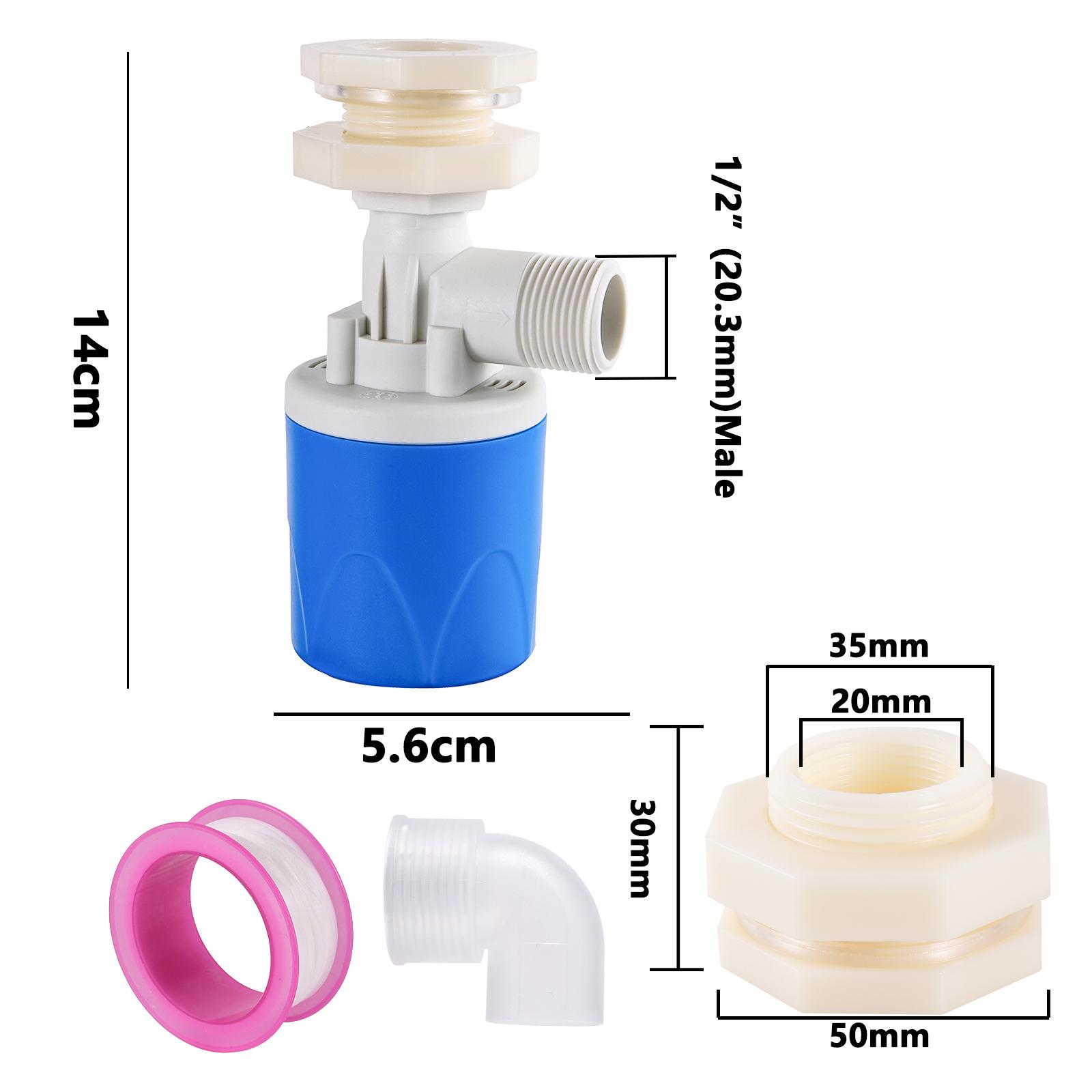 1/2  Water Inlet With Built-in Blue Float Valve Automatic Water Level Control Valve Float Valve Water Tank Tower Pool Float