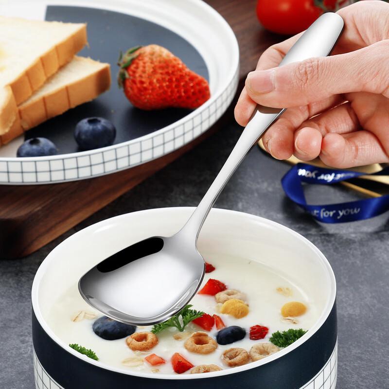 Ruhan Large Square Flat-Bottom 304 Stainless Steel Spoon