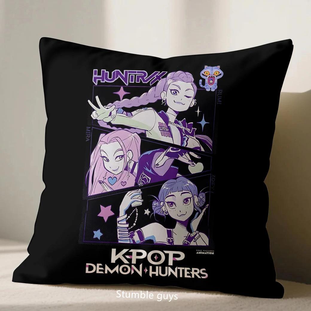 

Kpop Sofa Pillowcase Anime 45X45cm Demon Hunters Cushion Cover Decorative 18x18Inch