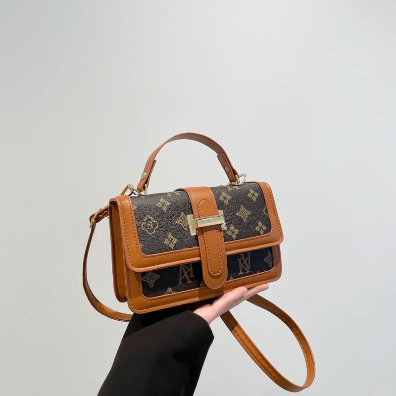 

Винтажный принт с цветами, ретро, простой, осенняя новинка, бриллиантовая, нишевая сумочка высокого класса, женская универсальная сумка-мессенджер