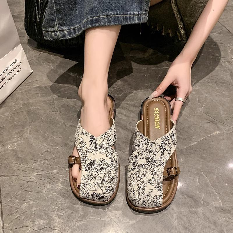 Baotou half slippers women's summer fashion 2025 new thick bottom skirt going out sandals