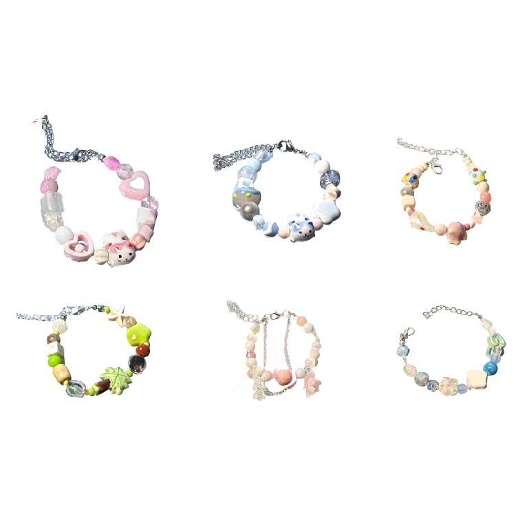 Lightweight Beaded Charm Bracelet Adjustable Wristchain Fashion Wrist Jewelry Stylish Wristband for Casual Outfits