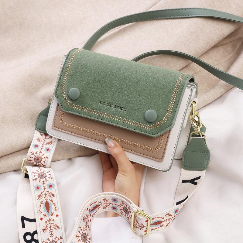 New Wide and Narrow Shoulder Strap Fashion Women's Bag Korean Version of Internet Celebrity Texture Small Square Bag Women's Bag