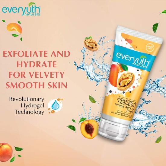 Everyuth Naturals Hydrating & Exfoliating Walnut Apricot Scrub, 100gm, Tube&Everyuth Naturals Advanced Golden Glow Peel-off Mask, 90gm, Tube