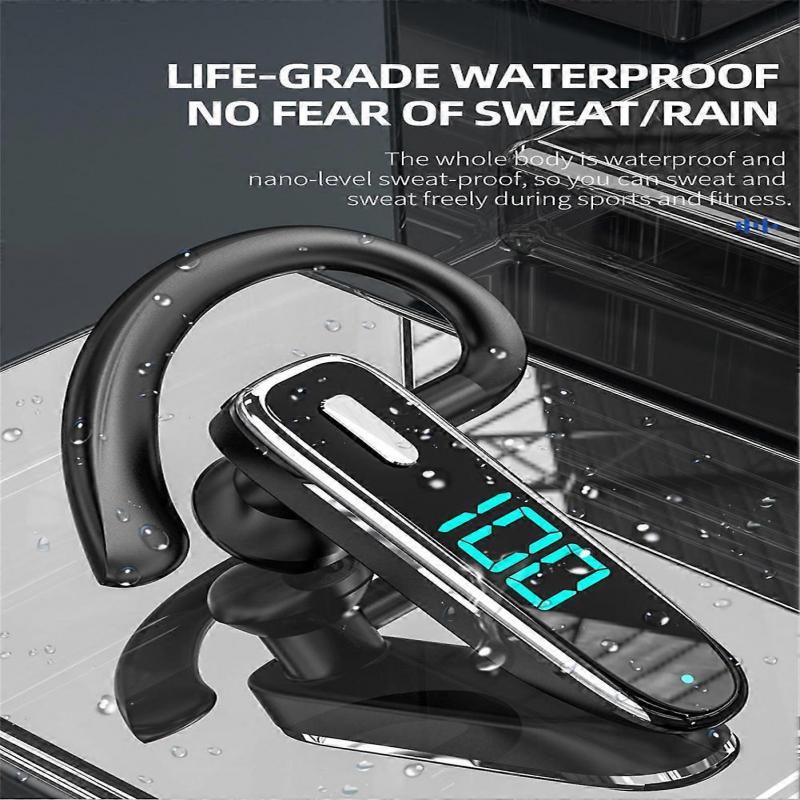 Bluetooth 5.3 Wireless Earpiece Headset Driving Trucker Earbuds Noise Cancelling
