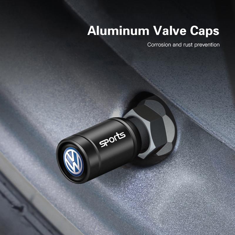 For Volkswagen Car Tire Valve Stem Caps Decorative Wheel Tires Dustproof Cover For VW Atlas Jetta Touareg Variant Golf Polo GTI Taos Nivus Pass