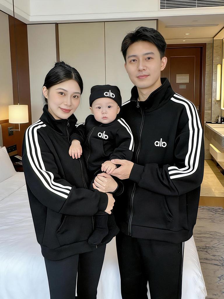 Autumn Family Matching Sweatshirts: Sporty Outfits for Parents, Kids & Babies Romper