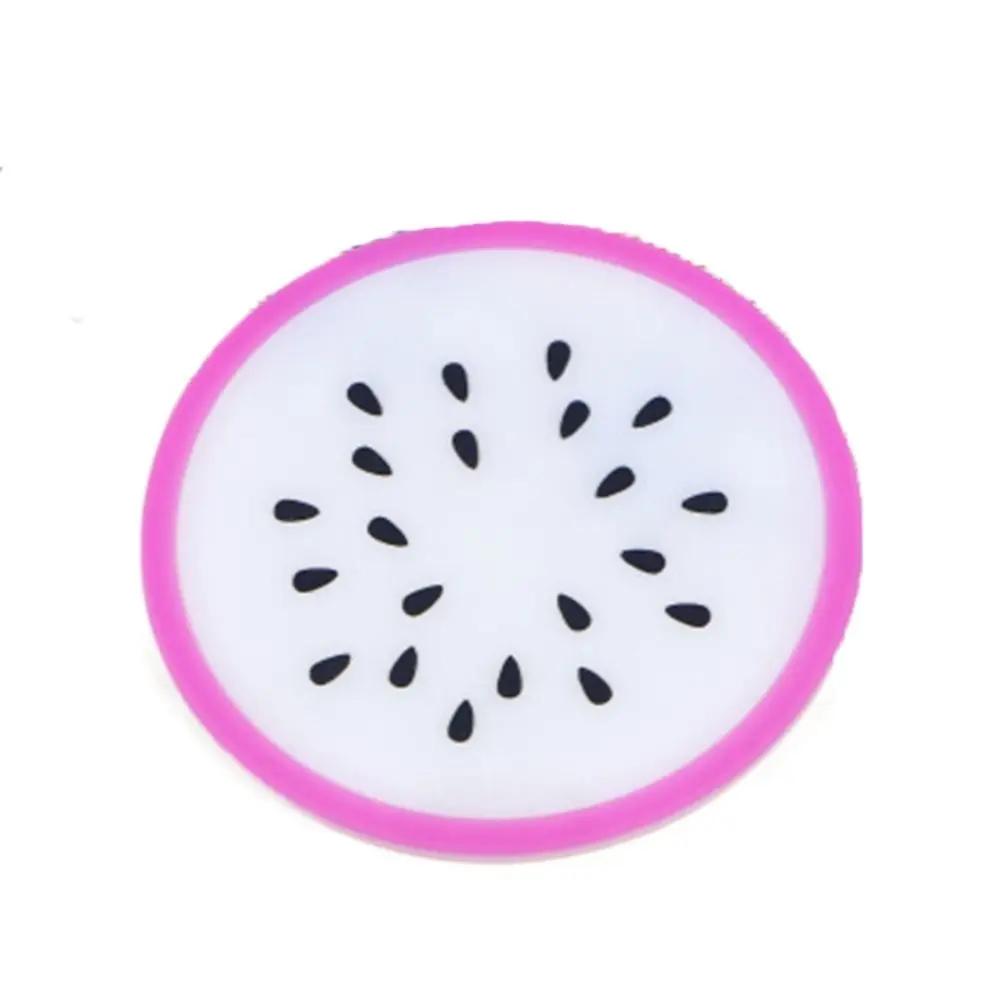 Placement Silicone Fruit Shape Cup Coaster Round Anti -hot Cup Mat Non -slip Cup Insulation Pad Office