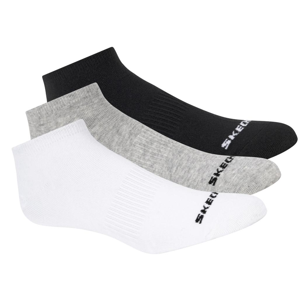 Skechers 3pk Unisex Non Terry No Show, Unisex white Socks