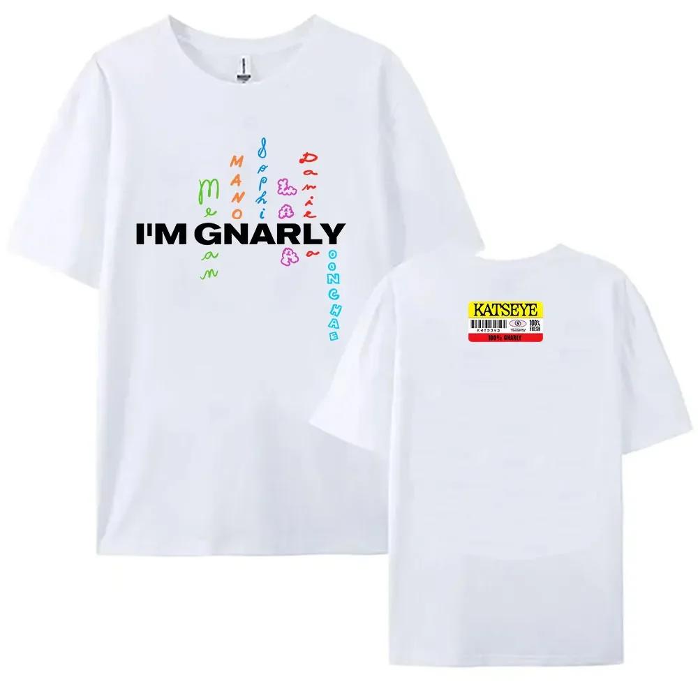 Katseye Im Gnarly Tshirt Korean Girls Band Printing Tshirt Camiseta Cotton Short Sleeve Female T Shirt Summer Casual Wounisex Tee