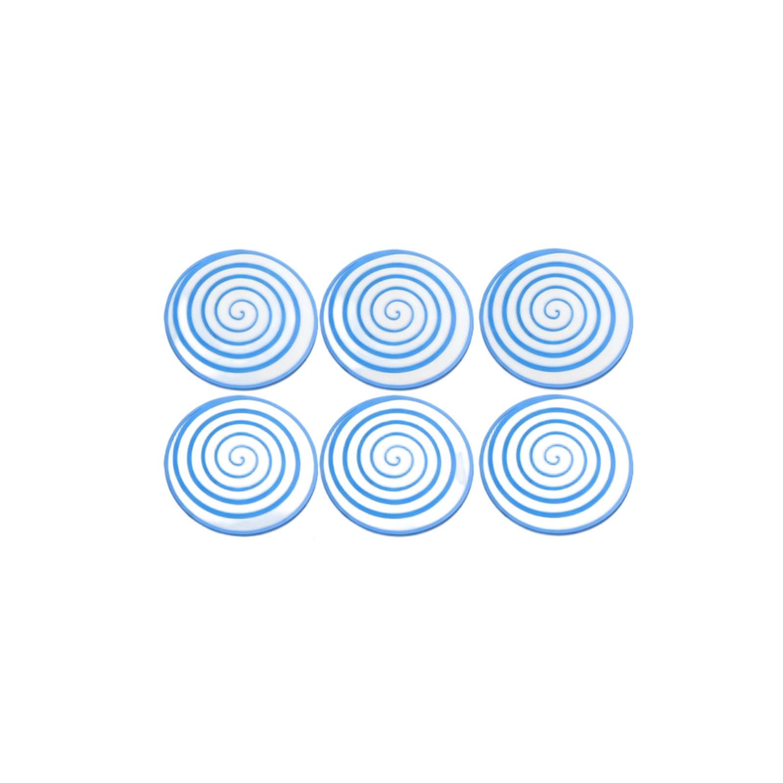 

6PCS Creative Home Decorative Coasters Heat Resistant Round Silicone Spiral Pattern Drink Mats Set for Table Protection one size синій